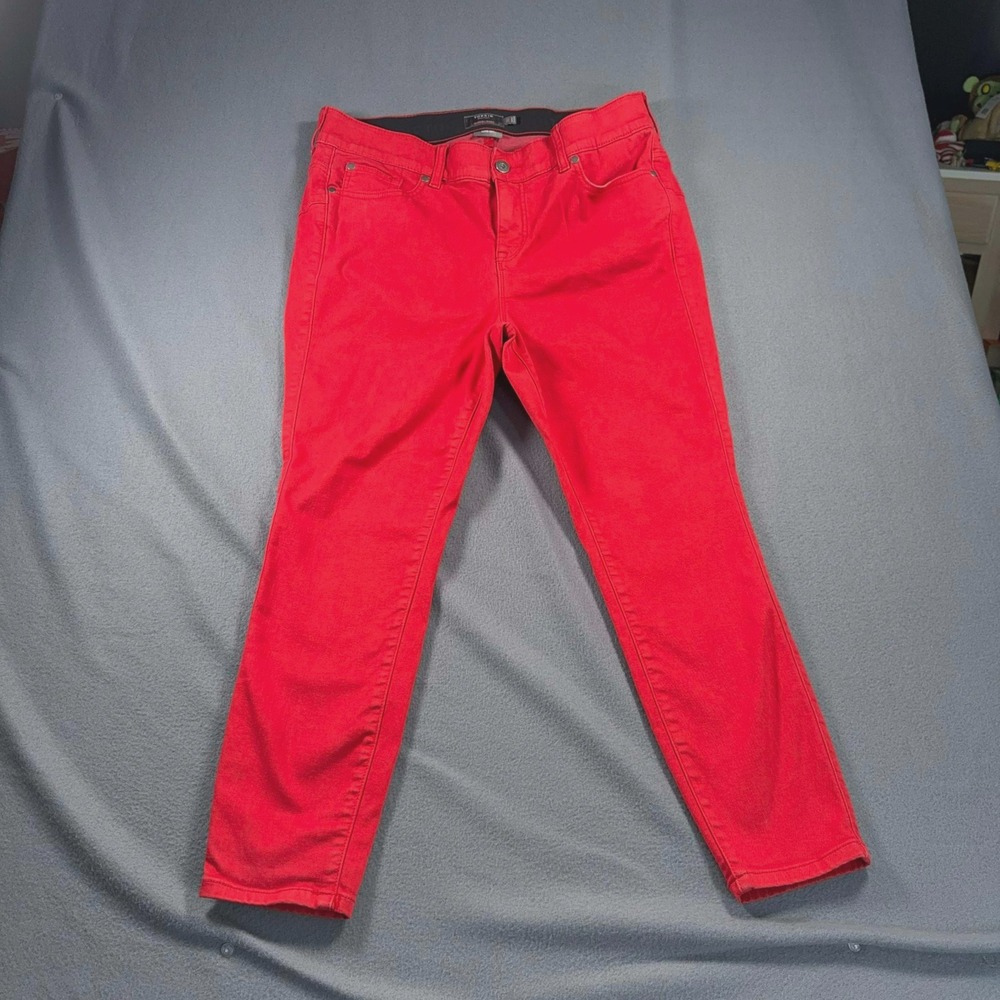 Torrid Bombshell Skinny Jeans Womens 16S Red Super Soft Stretch 36x25.5